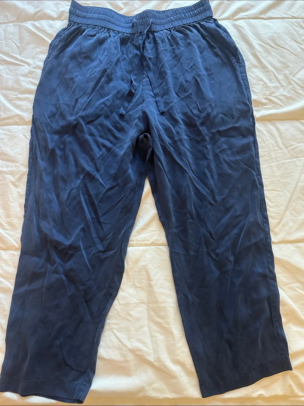 Lahgo Lunya Navy Blue Men's Henley Top  Silk Pajamas Set